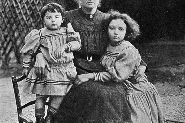 Marie Curie and her daughters Eve and Irene