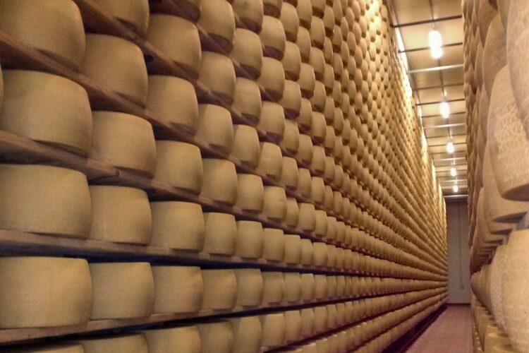 Grana Padano cheese warehouse